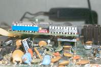 Space between parallel cable adaptor and 6502-RamRom 
               (lifted)