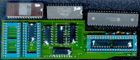 Drive PCB partially disassembled, parts side, scanned top-down