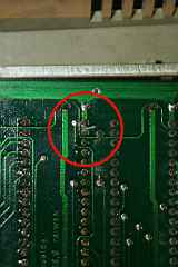 Commodore 1541-II drive board, detail bottom view